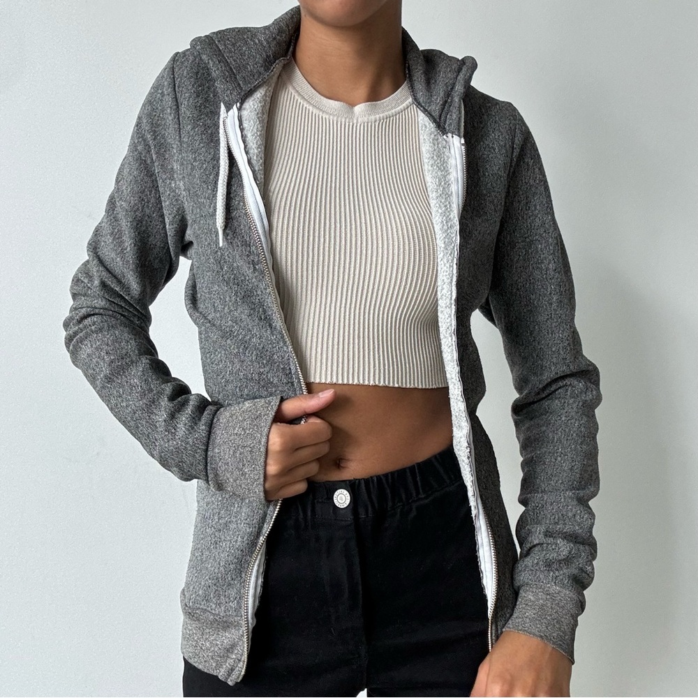 XS Gray American Apparel Jacket w/ Hood